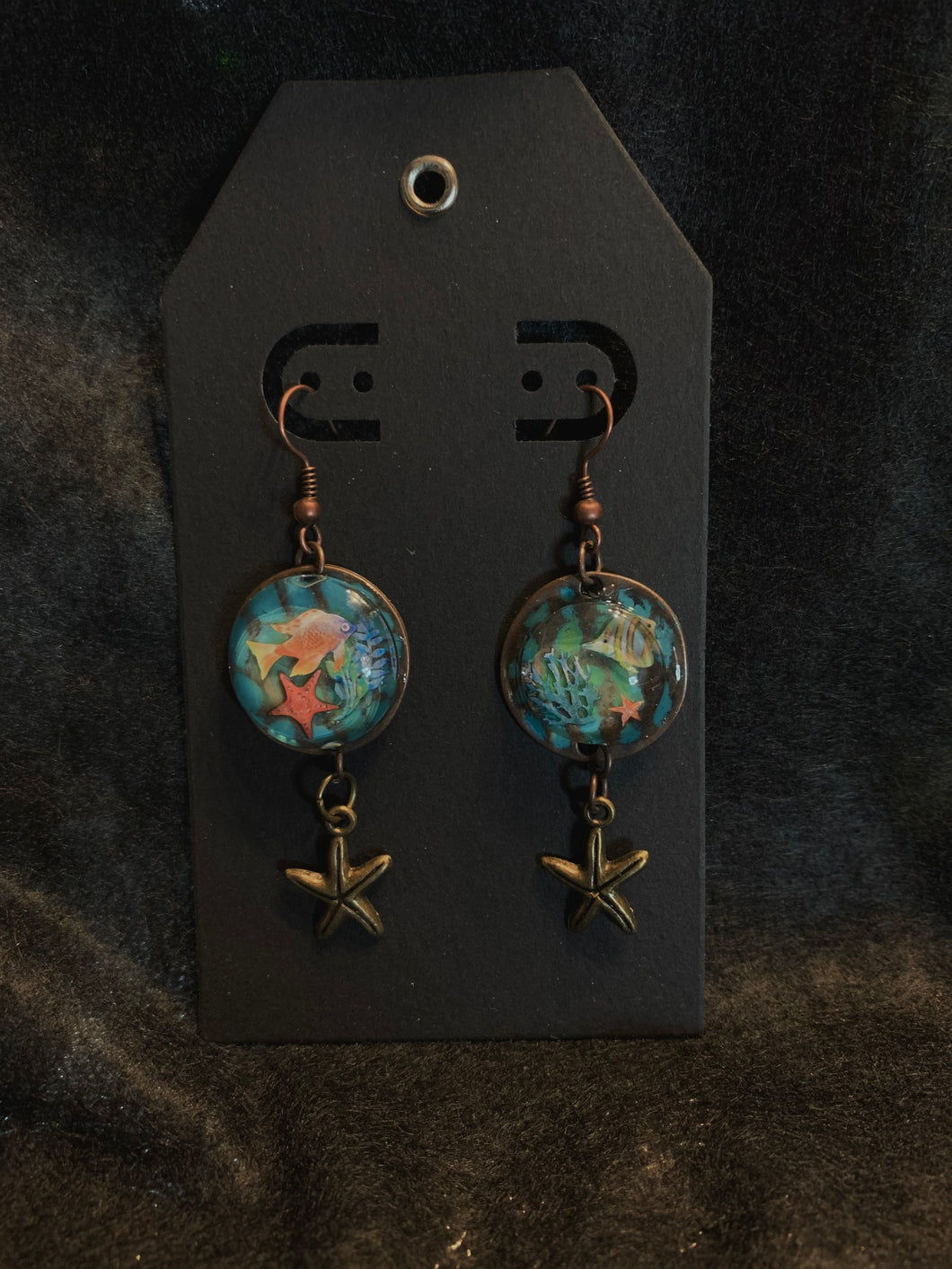 Dome Dangle Fish Earrings