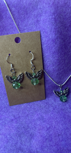 Load image into Gallery viewer, Light Green Guardian Angel Necklace and Earring Set
