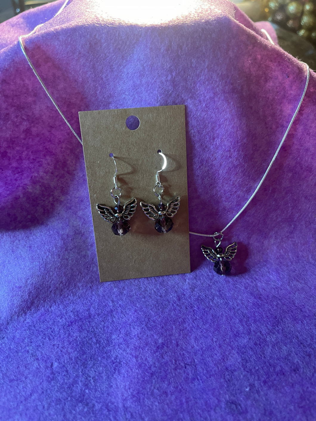 Guardian Angel Necklace and Earring Set