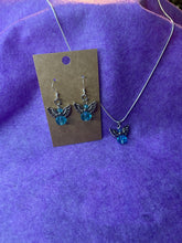 Load image into Gallery viewer, Light Blue Guardian Angel Necklace and Earring Set
