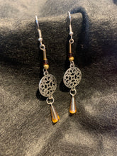 Load image into Gallery viewer, Earrings with Golden Brown Czech Glass Beads
