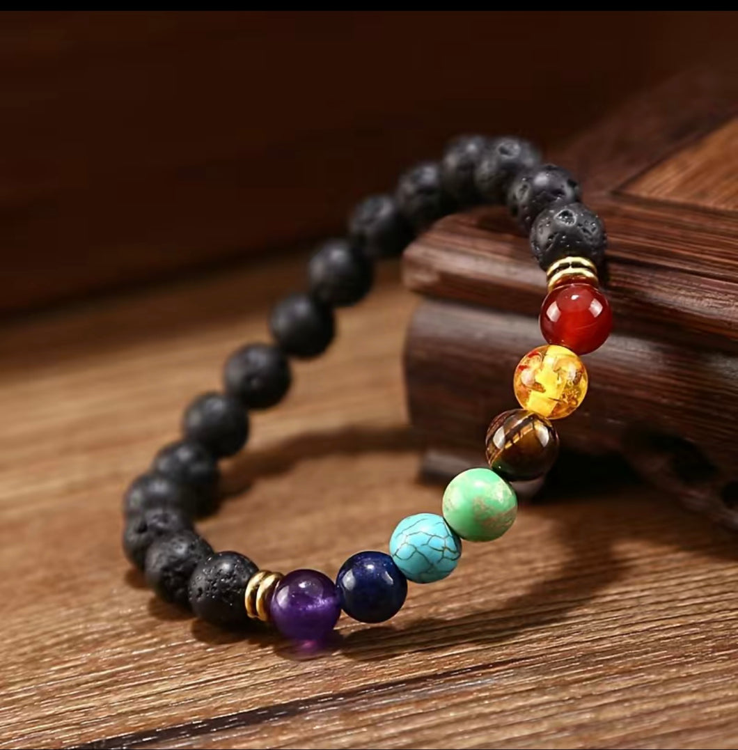 Chakra Lava Bracelet