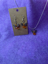 Load image into Gallery viewer, Orange Topaz Guardian Angel Necklace and Earring Set
