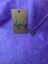 Load image into Gallery viewer, Light Green Guardian Angel Necklace and Earring Set
