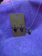 Load image into Gallery viewer, Deep Red Guardian Angel Necklace and Earring Set
