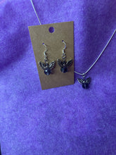 Load image into Gallery viewer, Dark Blue Guardian Angel Necklace and Earring Set
