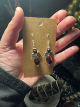 Load image into Gallery viewer, Crystal Angel Earrings (purple chrome)
