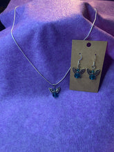 Load image into Gallery viewer, Teal Guardian Angel Necklace and Earring Set
