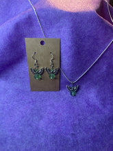 Load image into Gallery viewer, Light Green Guardian Angel Necklace and Earring Set
