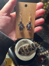 Load image into Gallery viewer, Angel Earrings (purple crystal)
