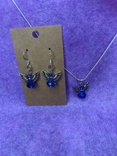 Load image into Gallery viewer, Ocean Blue Guardian Angel Necklace and Earring Set
