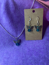 Load image into Gallery viewer, Teal Guardian Angel Necklace and Earring Set
