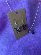 Load image into Gallery viewer, Dark Blue Guardian Angel Necklace and Earring Set
