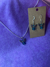 Load image into Gallery viewer, Teal Guardian Angel Necklace and Earring Set
