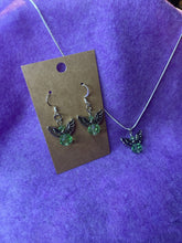 Load image into Gallery viewer, Light Green Guardian Angel Necklace and Earring Set
