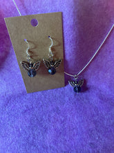 Load image into Gallery viewer, Dark Blue Guardian Angel Necklace and Earring Set
