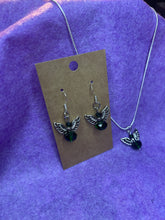 Load image into Gallery viewer, Deep Green Guardian Angel Necklace and Earring Set
