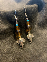 Load image into Gallery viewer, Earrings with Elephants and Czech Beads
