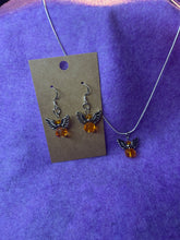 Load image into Gallery viewer, Orange Topaz Guardian Angel Necklace and Earring Set
